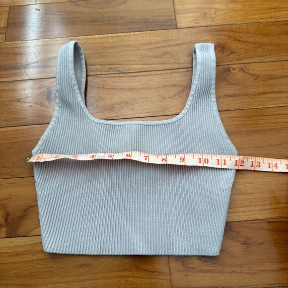 Women Babaton Sculpt Knit Squareneck Crop Top in Lilac Purple Size Extra Small - Picture 4 of 9